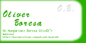 oliver borcsa business card